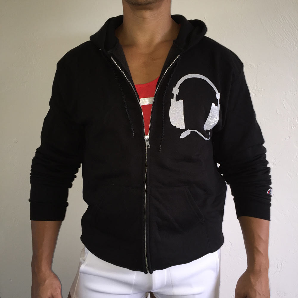Headphone Hoodie Black / Silver Headphone Hoodie Black / Silver