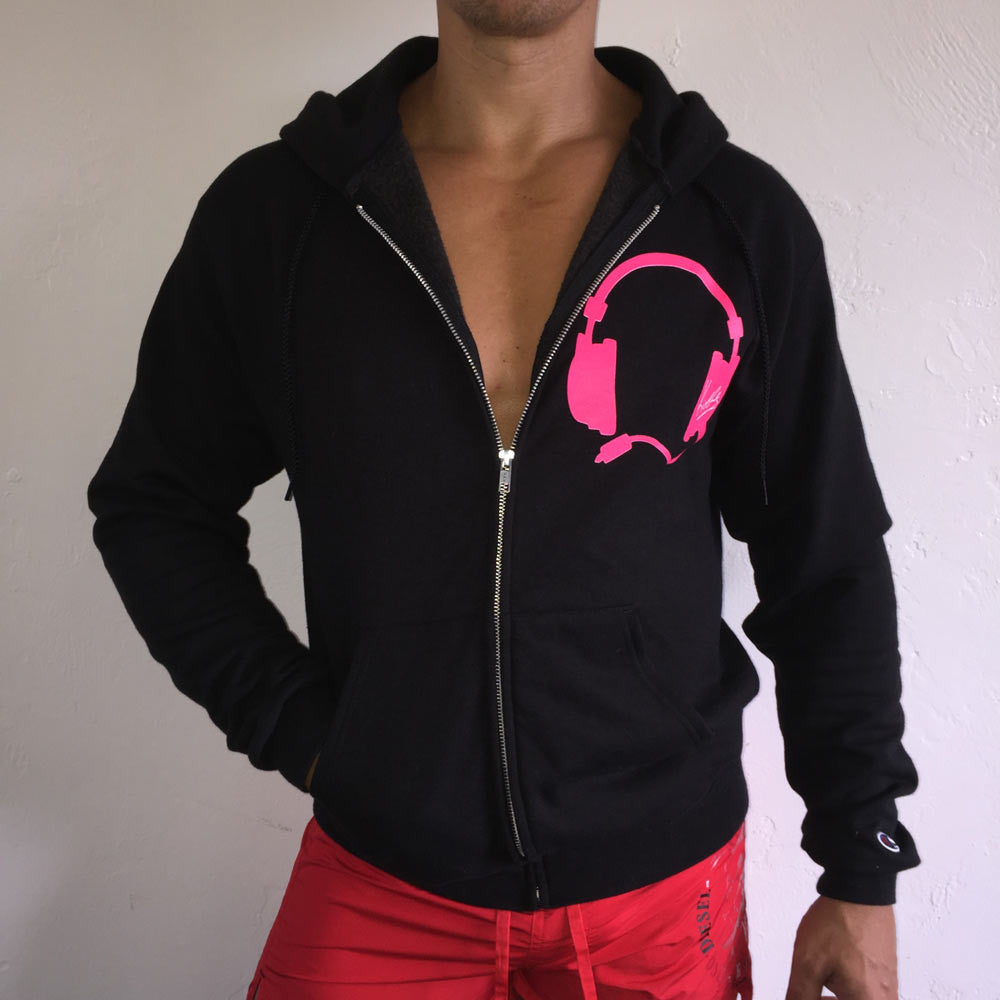 Headphone Hoodie Black / Pink Headphone Hoodie Black / Pink