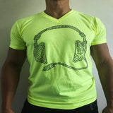 Bling Headphone Tee Neon Yellow