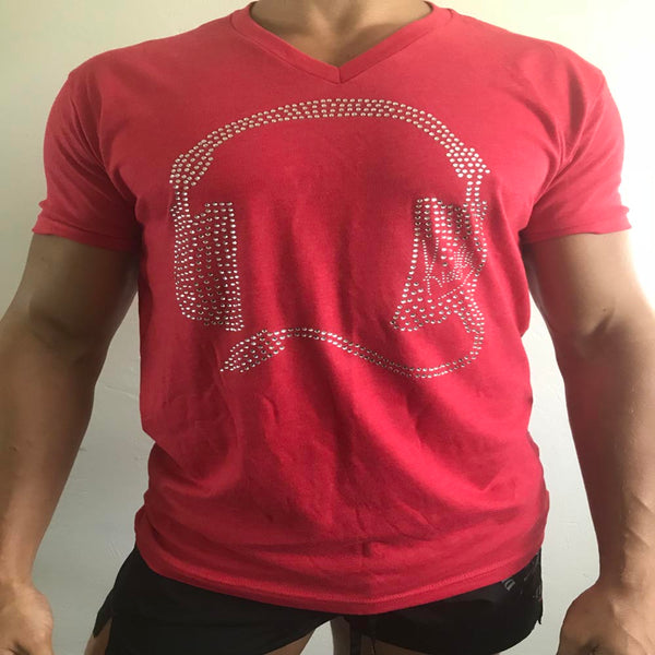 Bling Headphone Tee Red